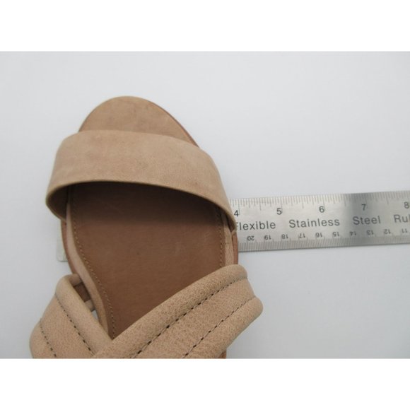 FRYE women's Dani cream leather cross strap stacked heel sandals 10 - Picture 11 of 12